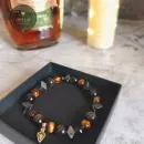 Мужской браслет "Триада власти" из натуральных камней тигрового глаза, обсидиана и гематита